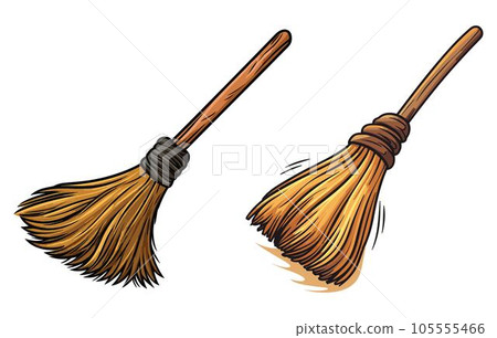Broom Stick Vector illustration, Halloween elements Broom Stick , Wooden broomstick isolated icon. 105555466