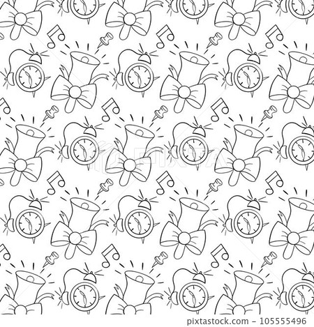 School background. Seamless pattern with doodles. Vector School background. Seamless pattern with doodles. Vector 105555496