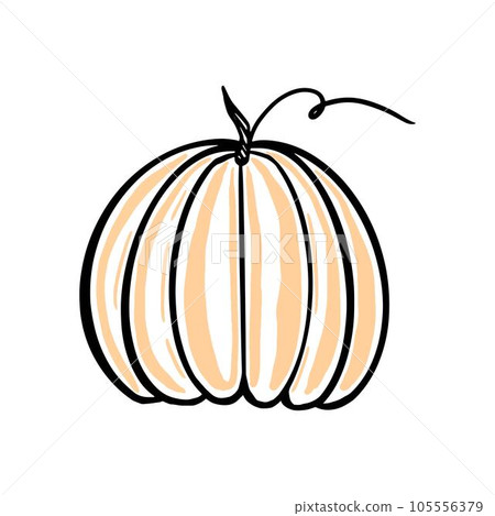 Hand drawn pumpkin. Doodle vector illustration 105556379
