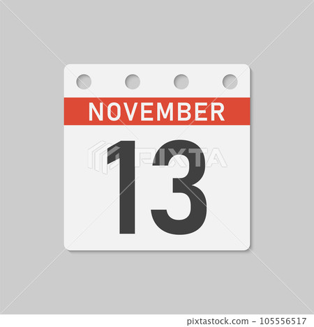 Icon page calendar day - 13 November Icon page calendar day - 13 November 105556517