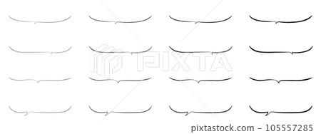 Vector cute handwritten underlined speech bubble set black simple black 105557285