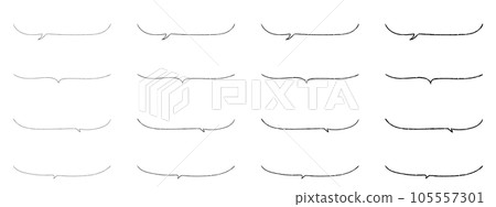 Vector cute handwritten underlined speech bubble set black simple black Vector cute handwritten underlined speech bubble set black simple black 105557301