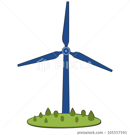 Wind turbine clipart flat design on transparent background, clean energy concept isolated clipping path element Wind turbine clipart flat design on transparent background, clean energy concept isolated clipping path element 105557591