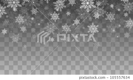 Falling Snow Overlay Background. Snowfall Winter Christmas Background. Vector Illustration. 105557634