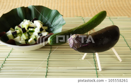 Spirit horse and spirit cow, Mizuko, spirit horse made of cucumber, spirit cow made of eggplant, spirit shelf, tray, decoration Spirit horse and spirit cow, Mizuko, spirit horse made of cucumber, spirit cow made of eggplant, spirit shelf, tray, decoration 105558261