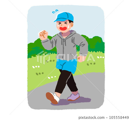 With a male background walking painfully With a male background walking painfully 105558449