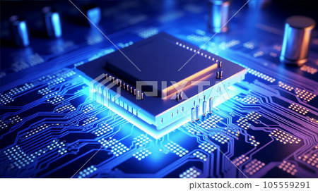 一種發出藍色光的半導體。人工智能生成的圖像 一種發出藍色光的半導體。人工智能生成的圖像 105559291