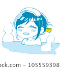 Girl entering the hot spring 105559398