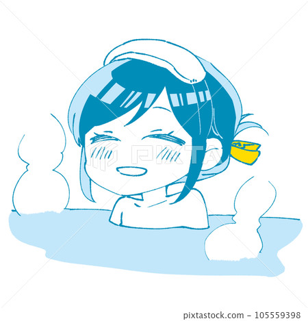 Girl entering the hot spring Girl entering the hot spring 105559398