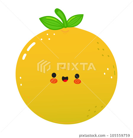 Grapefruit character. Vector hand drawn cartoon kawaii character illustration icon. Isolated on white background. Grapefruit character concept Grapefruit character. Vector hand drawn cartoon kawaii character illustration icon. Isolated on white background. Grapefruit character concept 105559759
