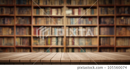 鮮豔細緻的全景景觀圖：書店或圖書館（3D CG 渲染數位插圖） 105560074