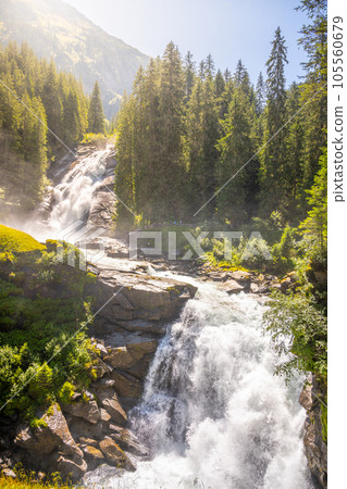 Krimml Waterfalls on sunny summer day. High Tauern National Park, Austrian Alps, Austria 105560679