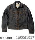 Denim jacket isolated. Blue jean coat on white background. 105561537