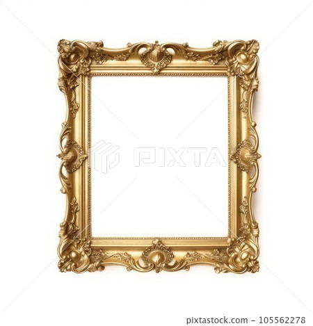 Gold vintage frame isolated on white background 105562278
