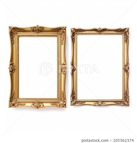 Gold frame Elegant vintage Isolated on white background. for print, website, poster, banner, Gold frame Elegant vintage Isolated on white background. for print, website, poster, banner, 105562374