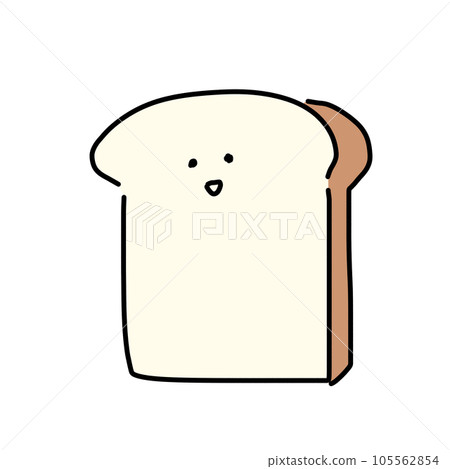 可愛的麵包簡單插畫 105562854