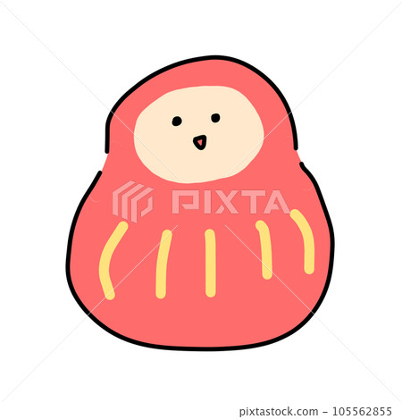 一個可愛的達摩的簡單插圖 105562855