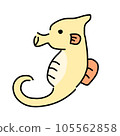 A simple illustration of a yellow seahorse 105562858