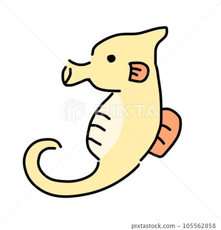 黃色海馬的簡單插圖 105562858