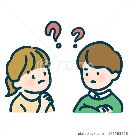 Men and women who are worried Men and women who are worried 105563258