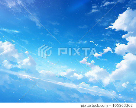 Background material of clear blue sky and calm clouds_005 105563302