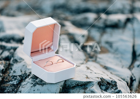 A ring case placed on a rocky place Proposal image A ring case placed on a rocky place Proposal image 105563626