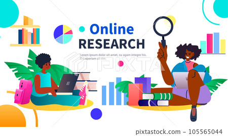 students using laptops online research e-learning distance education concept horizontal 105565044