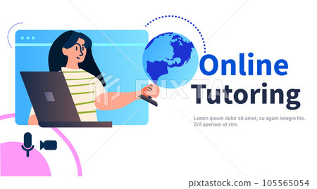 student watching lecture recordings podcast courses audio video recording online tutoring education e-learning concept student watching lecture recordings podcast courses audio video recording online tutoring education e-learning concept 105565054