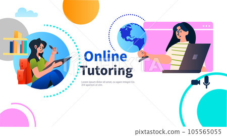 student watching lecture recordings podcast courses audio video recording online tutoring education e-learning concept student watching lecture recordings podcast courses audio video recording online tutoring education e-learning concept 105565055