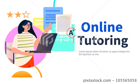 student watching lecture recordings podcast courses audio video recording online tutoring education e-learning concept 105565058