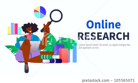 student girl analyzing statistic data on digital screen online research e-learning distance education concept horizontal 105565071