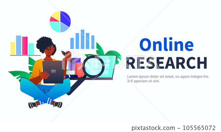 student girl analyzing statistic data on digital screen online research e-learning distance education concept horizontal 105565072