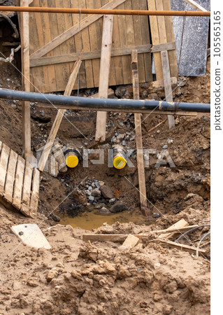 Pipes for heating water in the ground Pipes for heating water in the ground 105565165