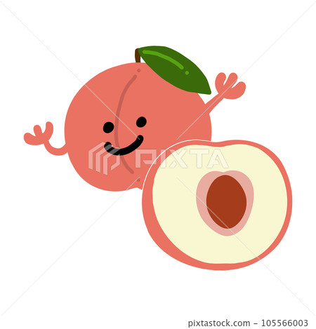 peach character hand drawn color illustration material 105566003