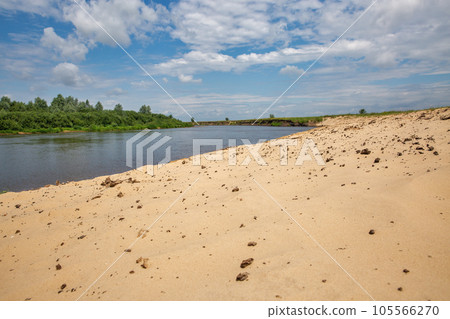 Landscape with Sluch riverbank close to Liukhcha village, Ukraine. Landscape with Sluch riverbank close to Liukhcha village, Ukraine. 105566270