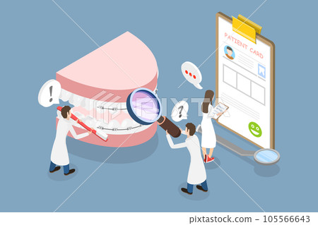 3D Isometric Flat Vector Conceptual Illustration of Dental Brackets 105566643