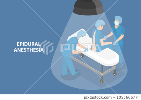 3D Isometric Flat Vector Conceptual Illustration of Epidural Anesthesia 3D Isometric Flat Vector Conceptual Illustration of Epidural Anesthesia 105566677