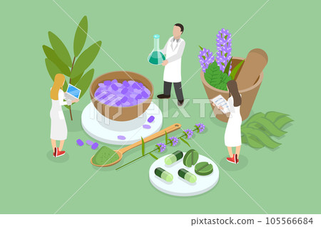 3D Isometric Flat Vector Conceptual Illustration of Natural Healing 3D Isometric Flat Vector Conceptual Illustration of Natural Healing 105566684