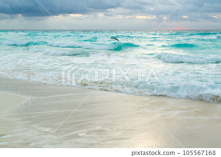 Sunrise over the beach on Caribbean Sea. 105567168