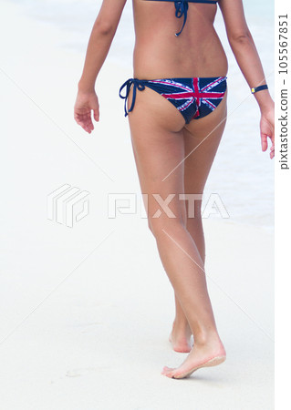Vacationing on the beach of the Caribbean Sea. Vacationing on the beach of the Caribbean Sea. 105567851