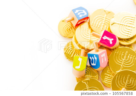 A still life composed of elements of the Jewish Chanukah/Hanukkah festival. A still life composed of elements of the Jewish Chanukah/Hanukkah festival. 105567858