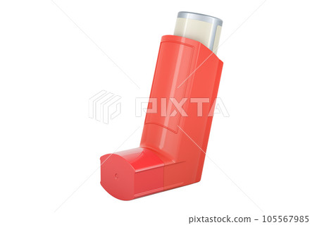 Metered-dose inhaler, 3D rendering Metered-dose inhaler, 3D rendering 105567985