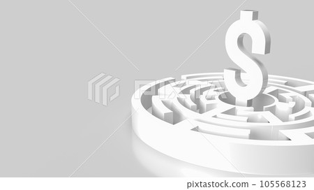 The dollar symbol in maze for business concept 3d rendering 105568123