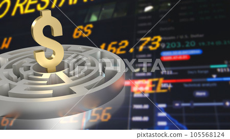 The dollar symbol in maze for business concept 3d rendering The dollar symbol in maze for business concept 3d rendering 105568124