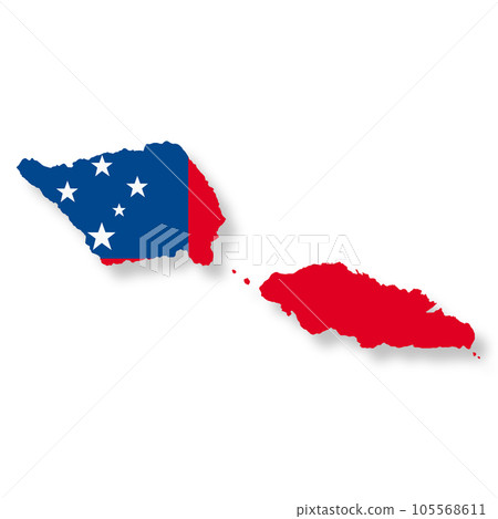 Samoa flag map with clipping path 3d illustration Samoa flag map with clipping path 3d illustration 105568611