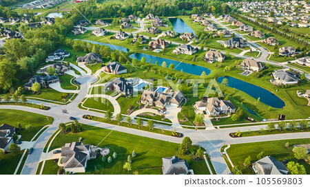 Mini mansions on four ponds rich neighborhood million-dollar homes Mini mansions on four ponds rich neighborhood million-dollar homes 105569803