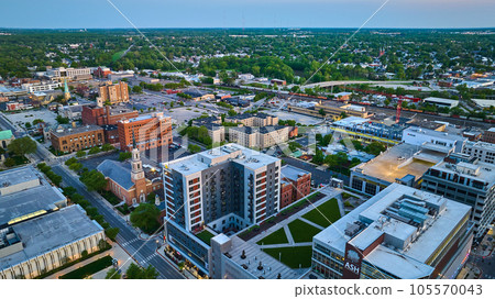 City of Churches cityscape aerial downtown city landscape construction crane asset 105570043