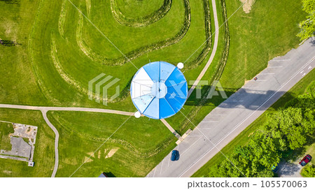 Straight down shot of Rastin Observation Tower roof in Ariel Foundation Park 105570063
