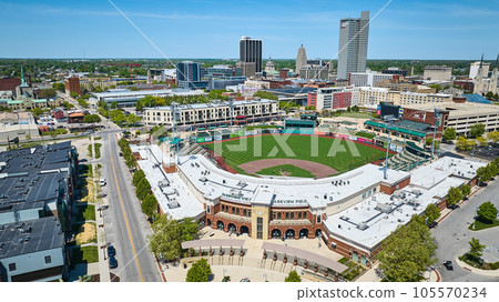 Parkview Field Tin Caps Stadium ballpark baseball diamond cityscape landscape aerial cathedral 105570234