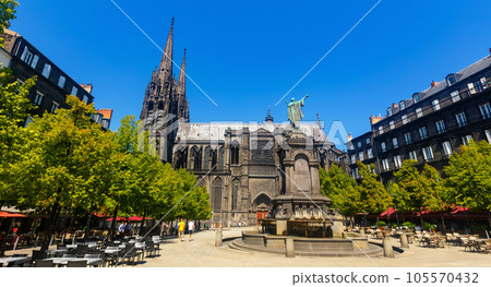 Clermont-Ferrand Cathedral (French: Cathedrale Notre-Dame-de-l'Assomption de Clermont-Ferrand), is Gothic cathedral and French national monument located in France Clermont-Ferrand Cathedral (French: Cathedrale Notre-Dame-de-l'Assomption de Clermont-Ferrand), is Gothic cathedral and French national monument located in France 105570432